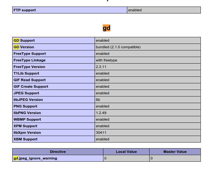 gd support php